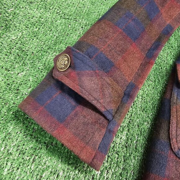 Vintage Coogi Women's Plaid Wool Blend Coat Jacket Size Small Pea Coat Y2K - Picture 5 of 11